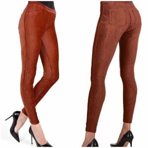 Rust Light Brown Ribbed Corduroy Leggings Skinny Pants